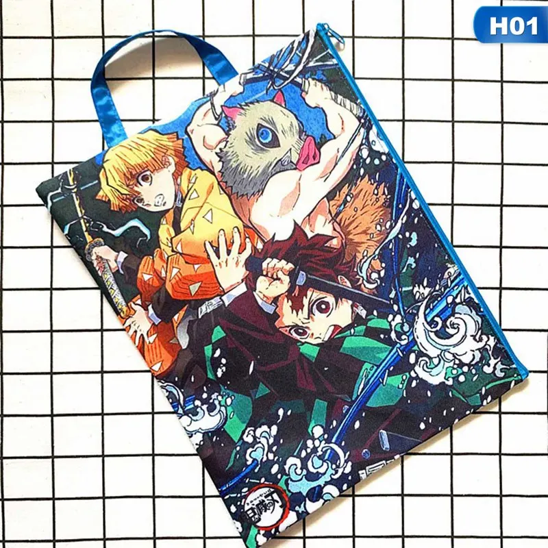 

High Quality Anime Demon Slayer Kimetsu No Yaiba A4 File Holder Bag Portable Storage Bag