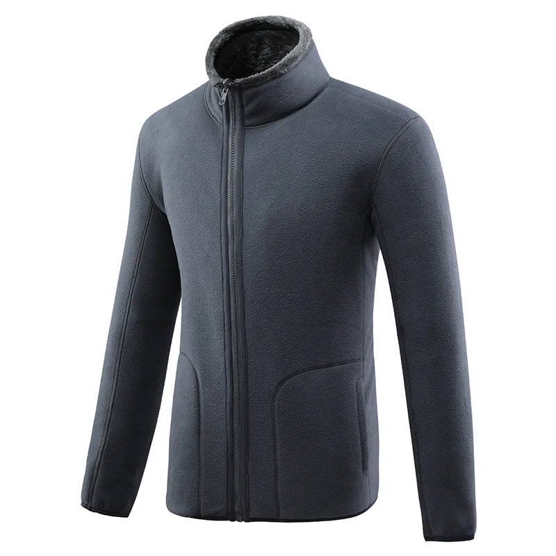 Men Gray 5XL мужская и женская зимняя бархатная утолщенная теплая куртка для спорта на открытом воздухе, альпинизма, рыбалки, верховой езды, пешего туризма, ветрозащитная Теплая Флисовая Куртка - Цвет: Men Gray