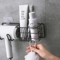 wall mounted hair dryer holder bathroom storage racks punch free sturdy adhesive multifunctional household storage accessories
