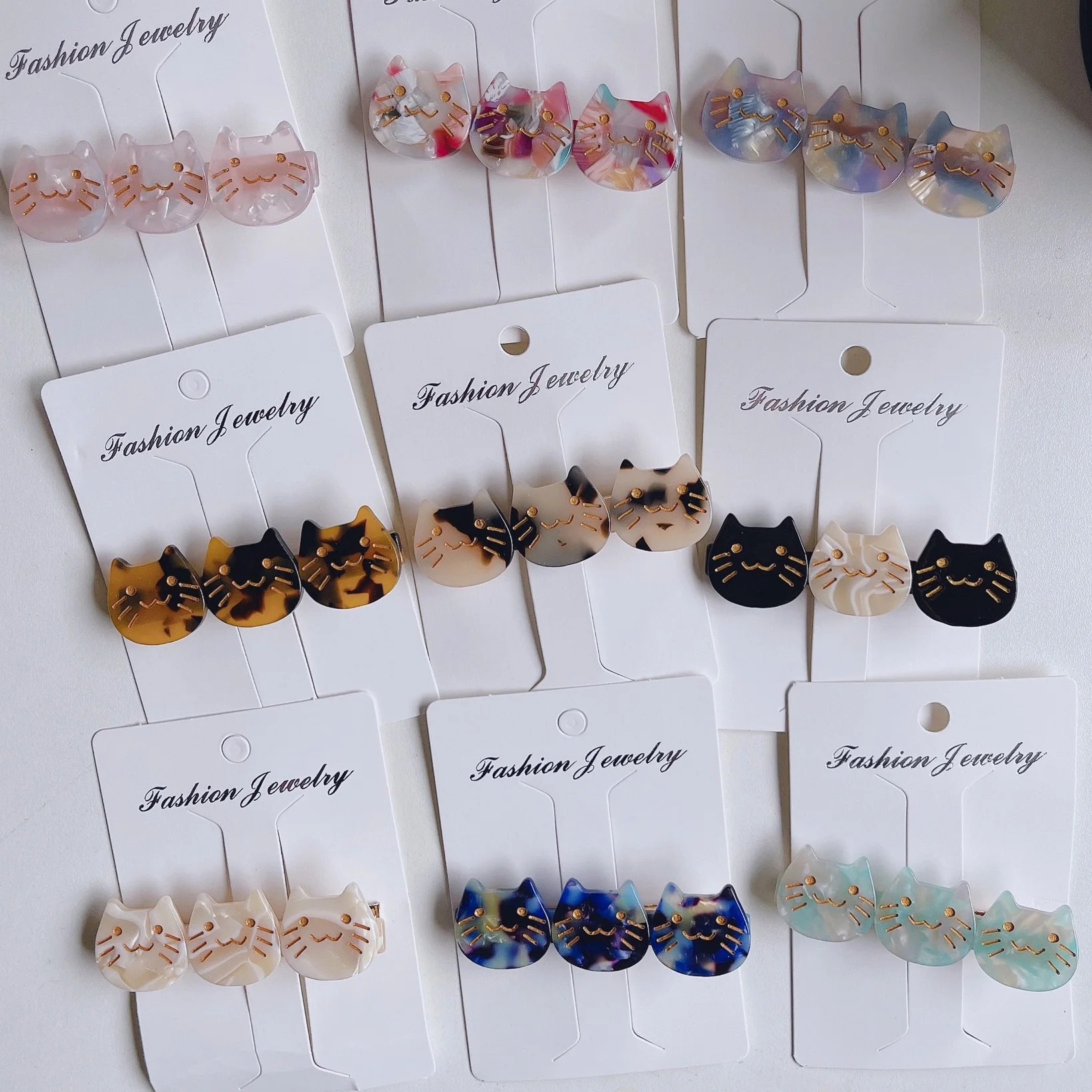 

Acetate Cat heads Duckbill Clip Hair Clip Multicolors Acrylic Hair pins Hair Accessories
