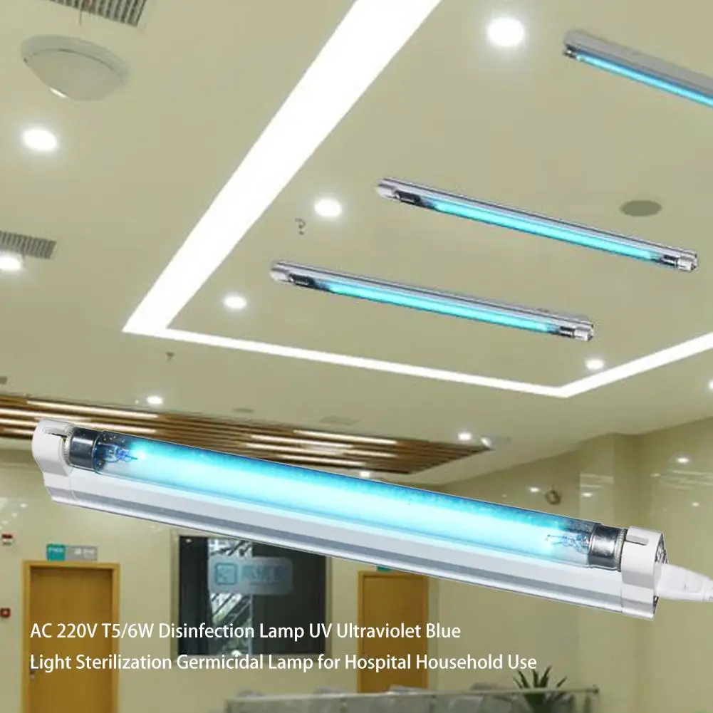 Новая дезинфекционная лампа переменного тока 220 В T5/6 Вт ультрафиолетовая Синяя