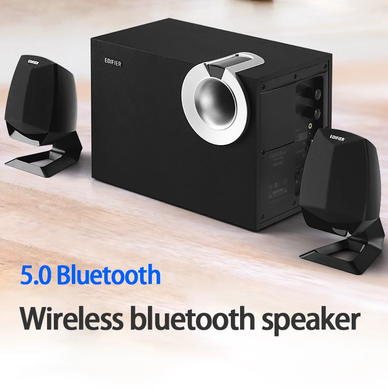 KYYSLB R201BT 18W Wireless Bluetooth Speaker Computer Overweight Subwoofer 2.1 Channel Wooden Home Desktop Audio