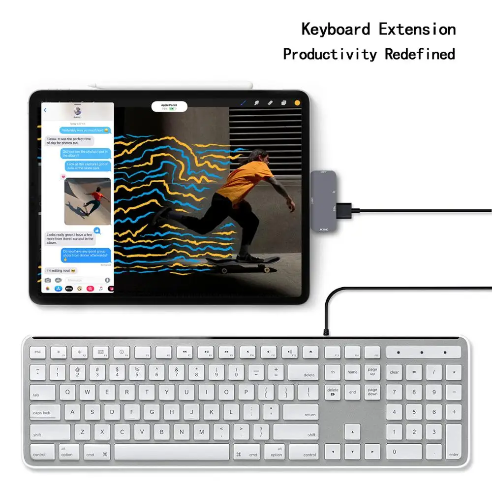 Концентратор USB C для iPad Pro 2018 3 1 аудио 4K HDMI 0 PD Macbook / Air Samsung dex HUAWEI адаптер Type |