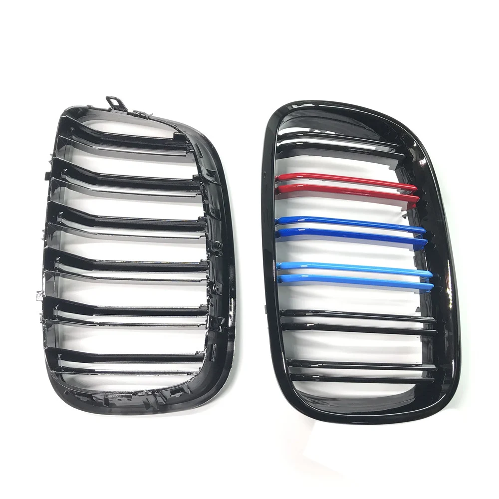 Пара 2007 2013 X5 e70 X6 e71 M Цвет 2 линейная планка почек Передняя решетка для автомобиля