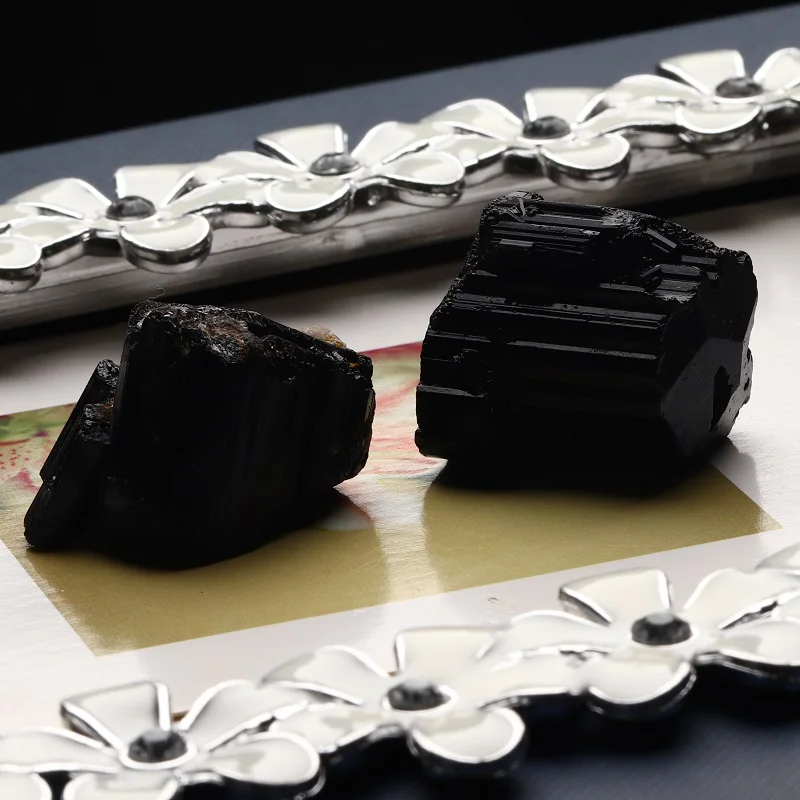 2PC Natural Gemstone Tourmaline Small Ornament Quartz Mineral Jewelry Modern Home Decoration Garden DIY Gift | Дом и сад