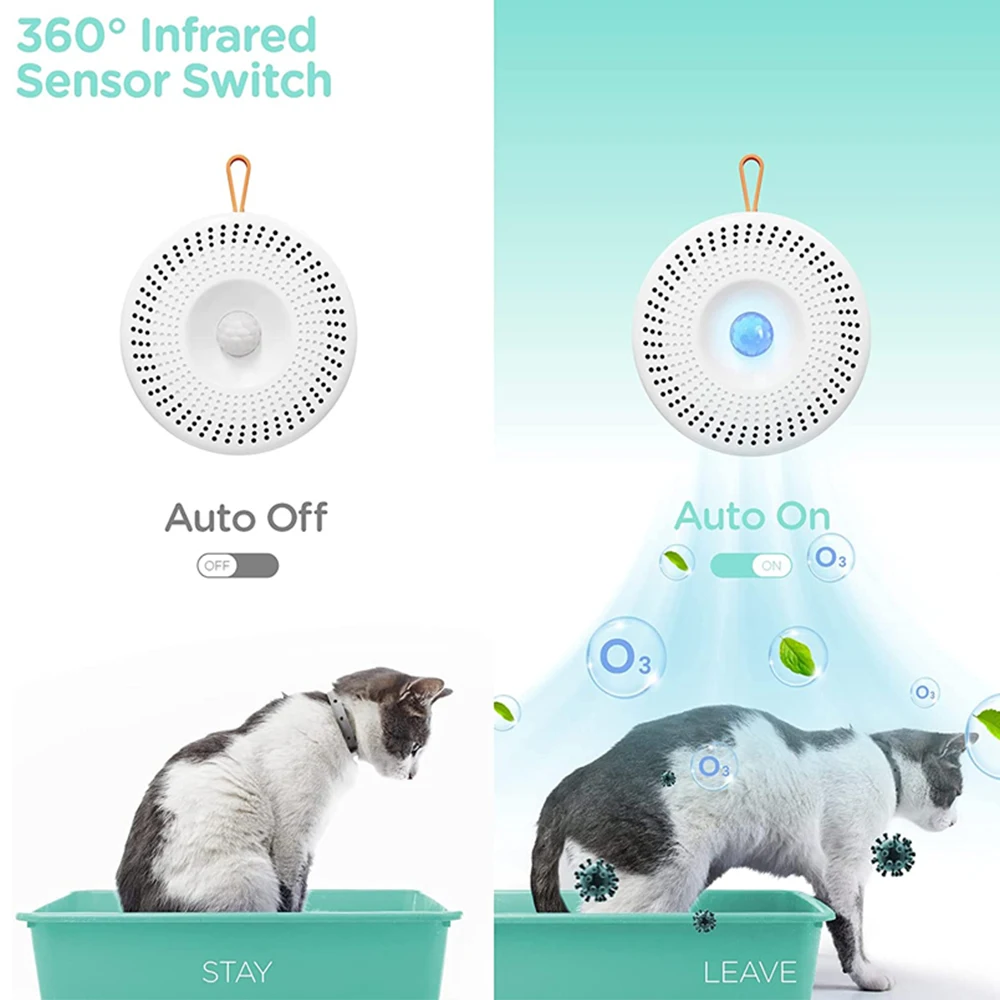Katzenstreu Box Smart Deodorant Haustier Hund Toilette Deodorant Bakterien Beseitigung Urin Geruch Luft Reinigung Geruch Eliminator Anlage