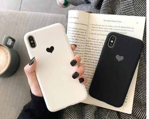 Мягкий матовый чехол из ТПУ с сердечками для iPhone 11 6 6s 7 8 Plus X XR XS Max силиконовый
