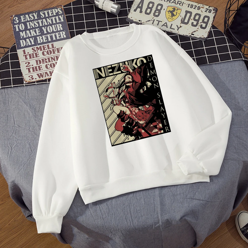 

Harajuku New Hoodie Demon Slayer Nezuko Printed Aesthetic Vintage Womens Soft Fluffy Sweatshirt Sudadera Mujer Edgy Clothes