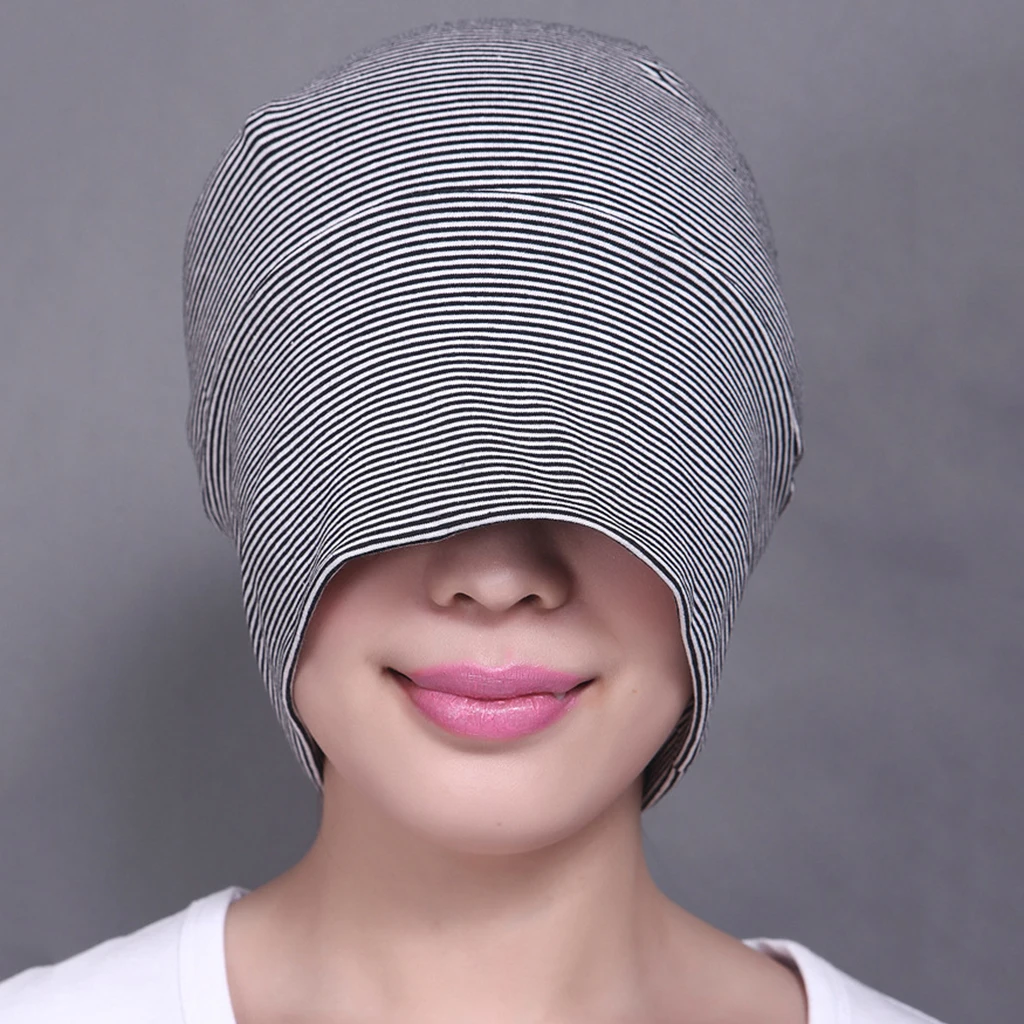 

Mens Womens Soild Cotton Hats Sleep Caps Headwear