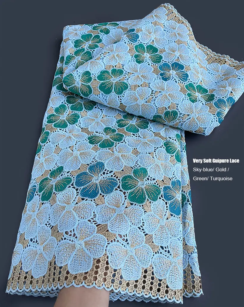 Мягкий полностью вышитый африканский гипюр кружевной современный традиционный