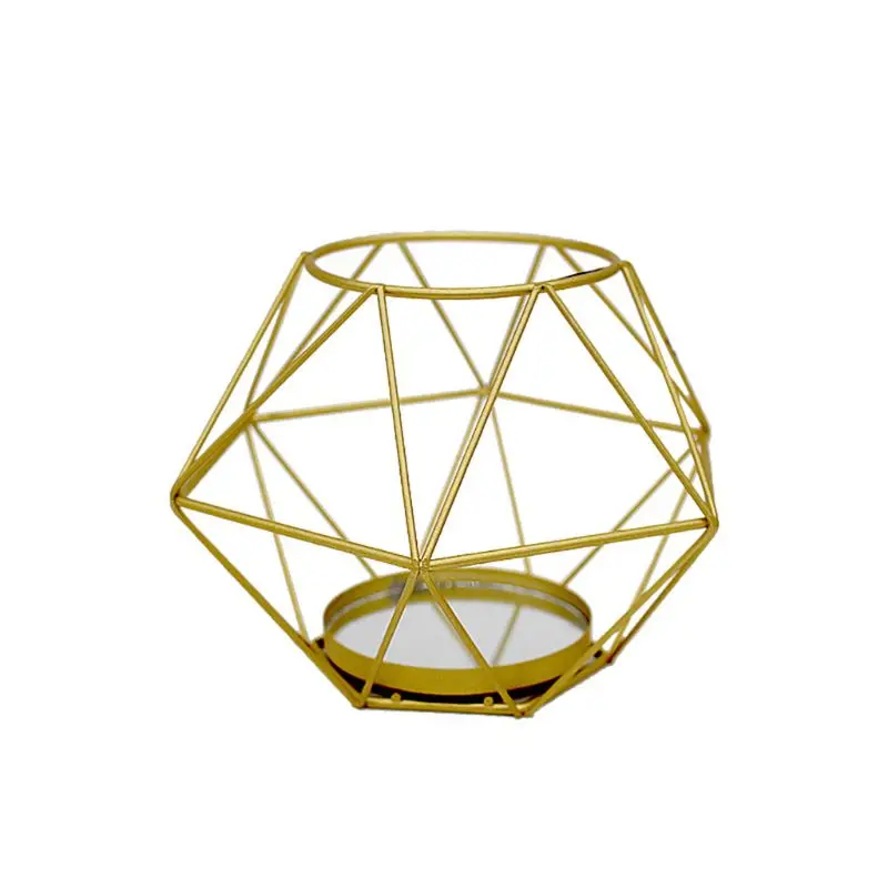 D Скандинавском стиле 3D геометрический подсвечник металлический Железный ужин подсвечник Свадебная вечеринка домашний декор - Цвет: D