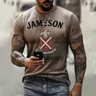 Мужская свободная футболка, повседневный короткий пуловер в клетку с объемным рисунком игральных карт, большие размеры, лето 2021