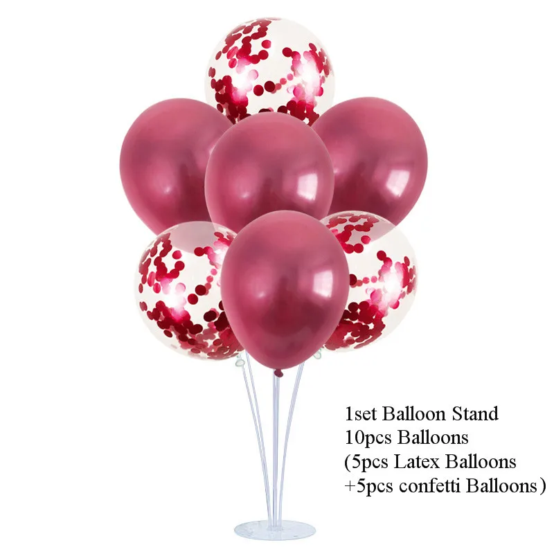 1set Balloon Stand Фоторамка с новогодним декором воздушные шары из фольги новогодние Вечерние Декорации шариковые шары с цифрами - Цвет: 1set Balloon Stand