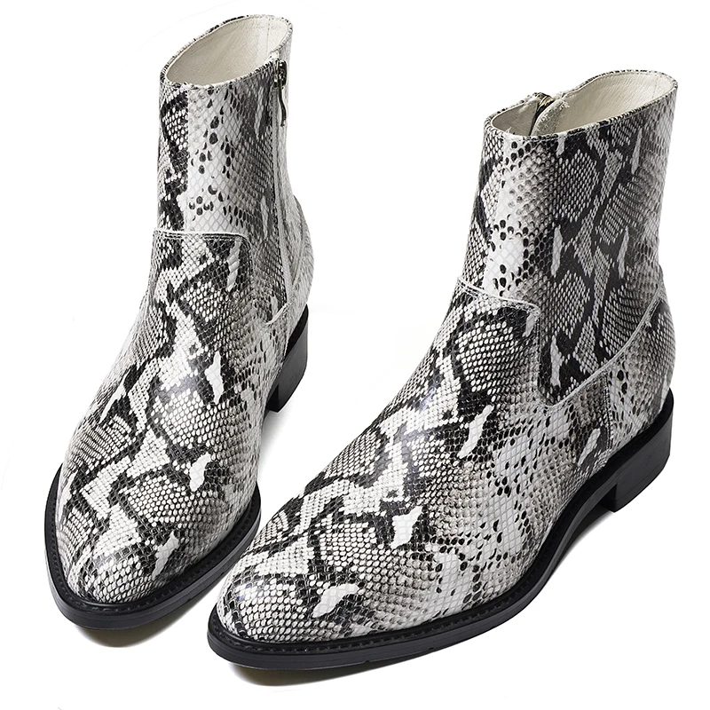 Мужские ботинки модные мужские зимние на молнии с круглым носком удобная обувь