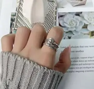 Красный SHANICE, 925 пробы, серебряное, Открытое кольцо, для женщин, леди, панк, Винтаж, старый тайский, серебряная, для девушек, цепочка, улыбка, личность, хорошее ювелирное изделие, Anillos - Цвет основного камня: Красный