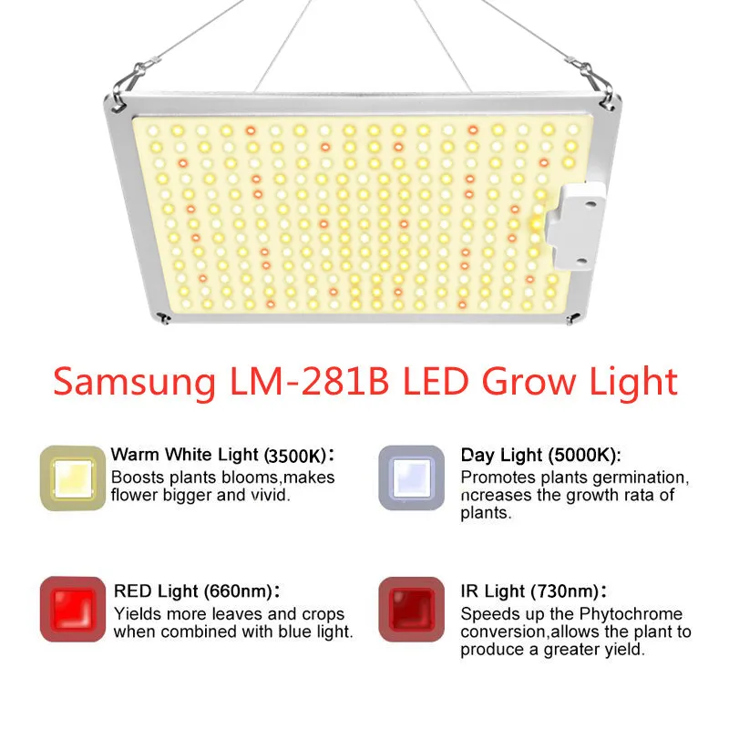 Samsung полный спектр Квантовая панель освещения растений + 600D полимерная