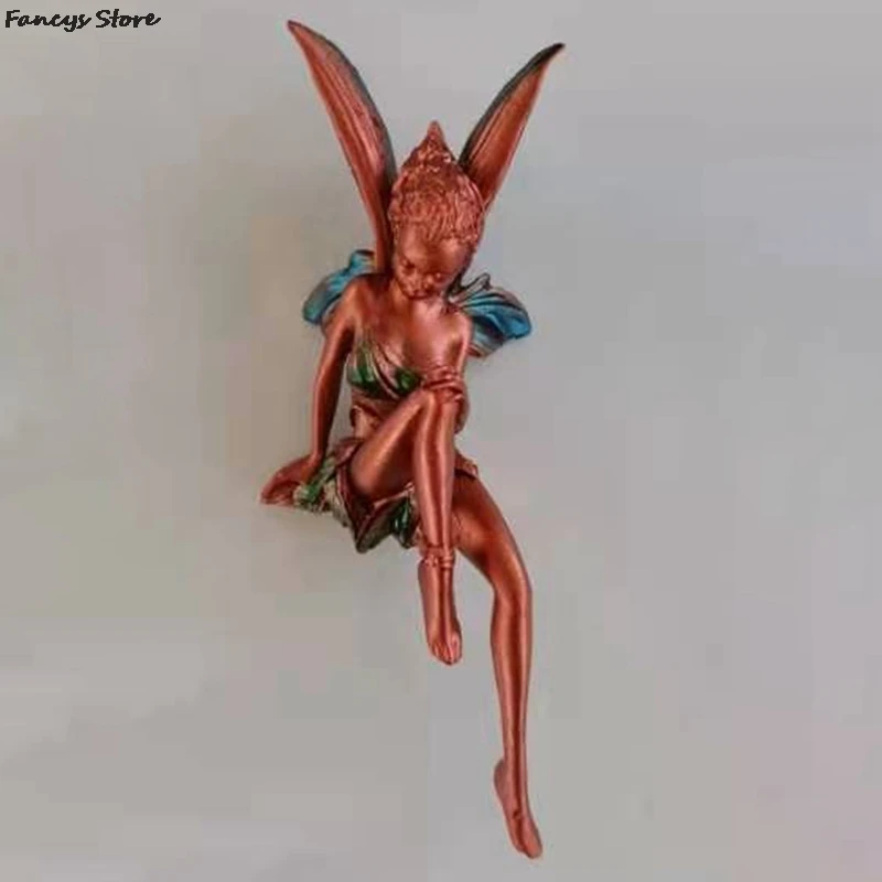 

Pink Blue Little Fairy Resin Ornaments Garden Bonsai Terrace Desktop Decoration Goddess With Wings Fairy Tale Cute Gift Girl