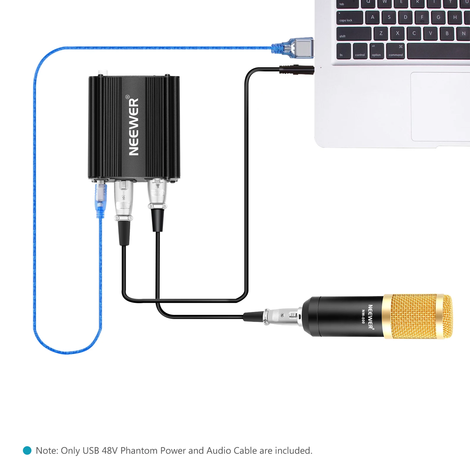 Neewer 1-канальный Phantom Питание + USB кабель XLR 3 Pin микрофонный для любого