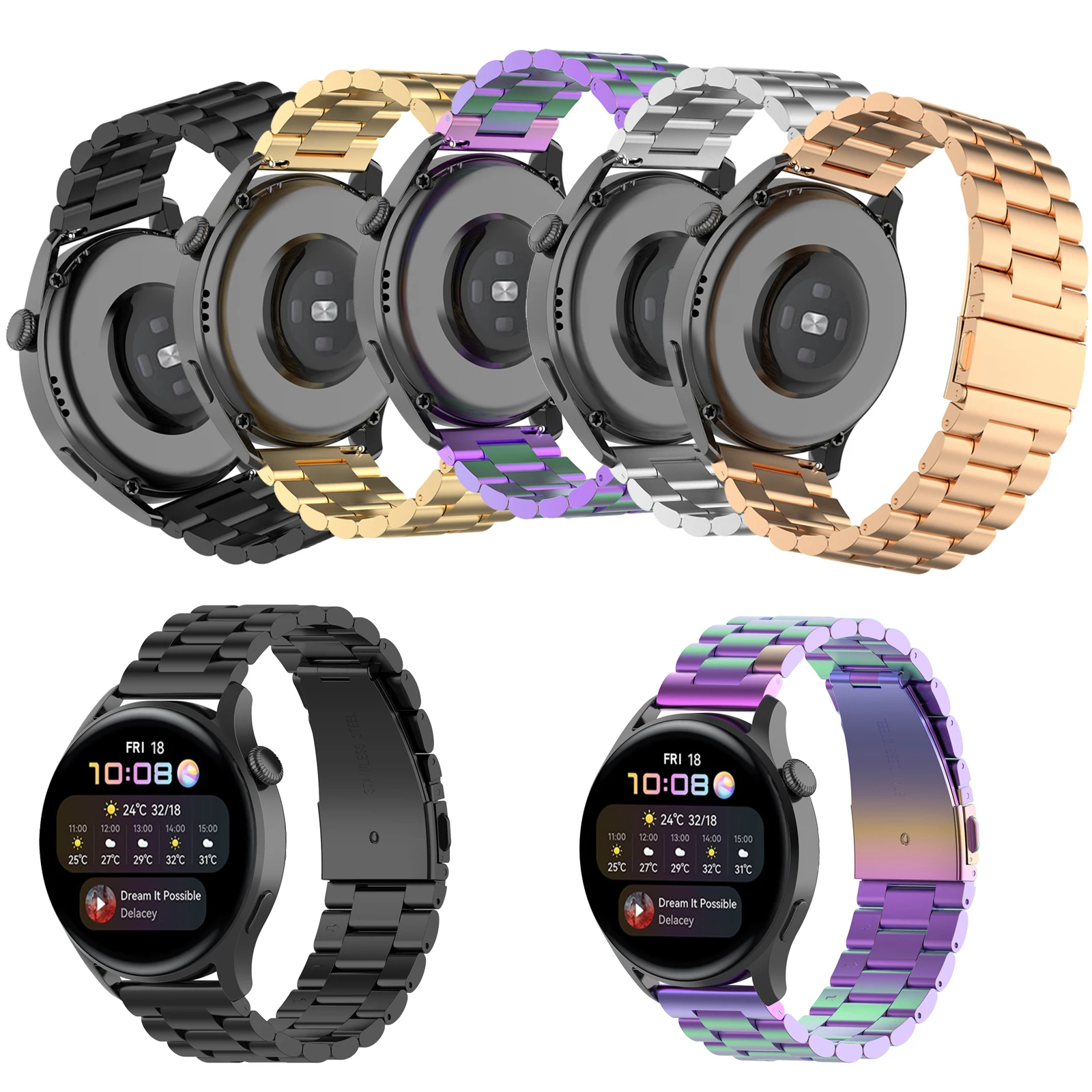 

Ремешок из нержавеющей стали для смарт-часов Huawei Watch 3, браслет для часов HUAWEI WATCH 3 Pro, аксессуары для часов 3 pro