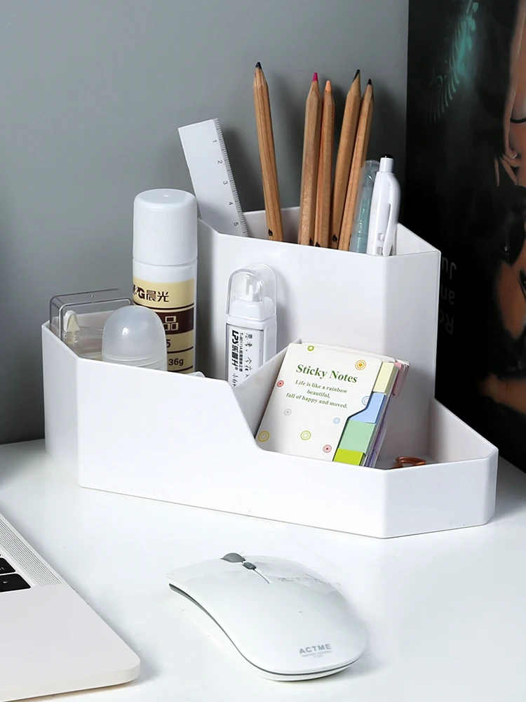Corner Shelf Desktop Multi Grid Cosmetic Brush Pen Holder Dormitory Stationery Sundry Sorting Box | Дом и сад