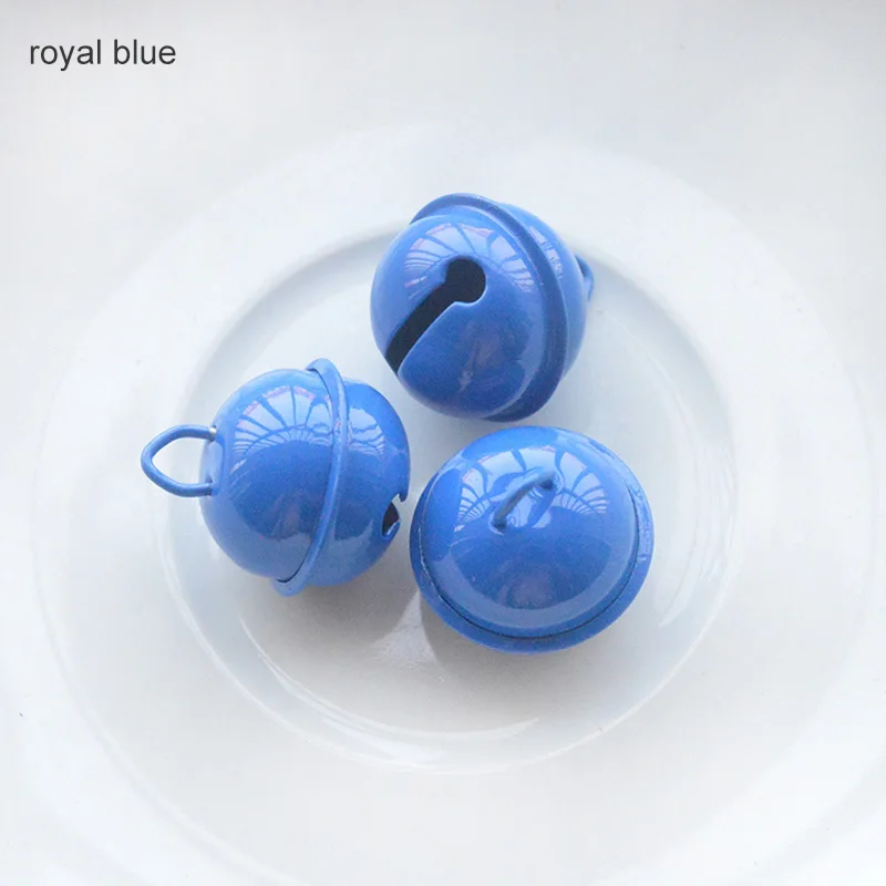royal blue 20 шт. 22 мм Металлические железные карамельные цвета украшения для рождественской елки колокольчики Рождественский Декор кулоны для животных подвесные DIY аксессуары для рукоделия - Цвет: royal blue