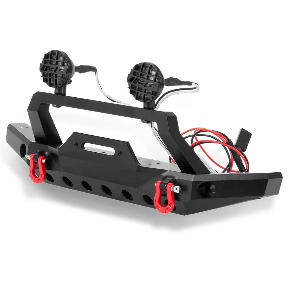 AXSPEED металлический передний бампер со светодиодным светильник для SCX10 1/10 RC Гусеничный