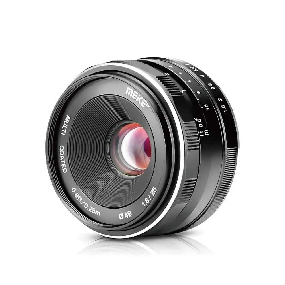 Meike 25 мм f1.8 широкоугольный объектив с большой диафрагмой ручной фокусировки для