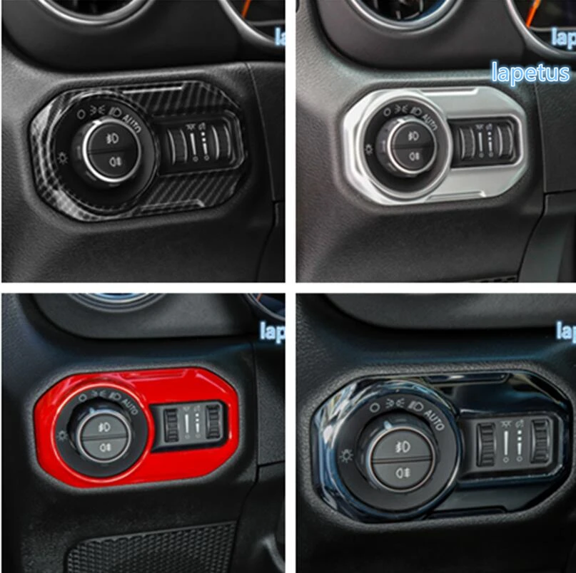 

Lapetus Head Lights Lamp Switch Button Decoration Frame Cover Trim ABS Fit For Jeep Wrangler JL 2018 - 2022 / 4 Colors