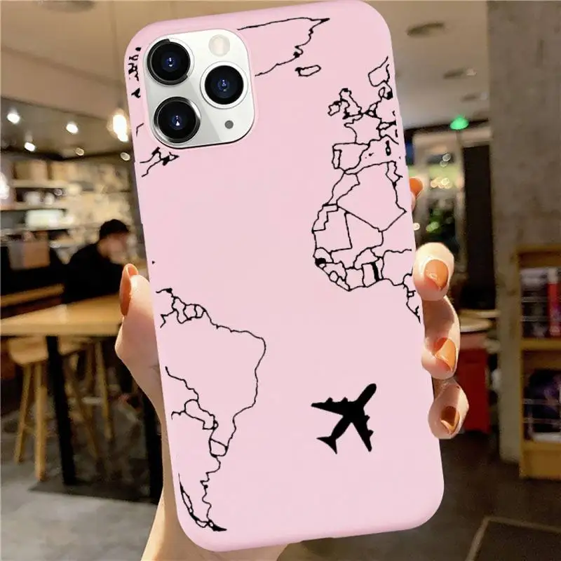 

Complex Formula David world map Phone Case Candy Color for iPhone 6 7 8 11 12 s mini pro X XS XR MAX Plus