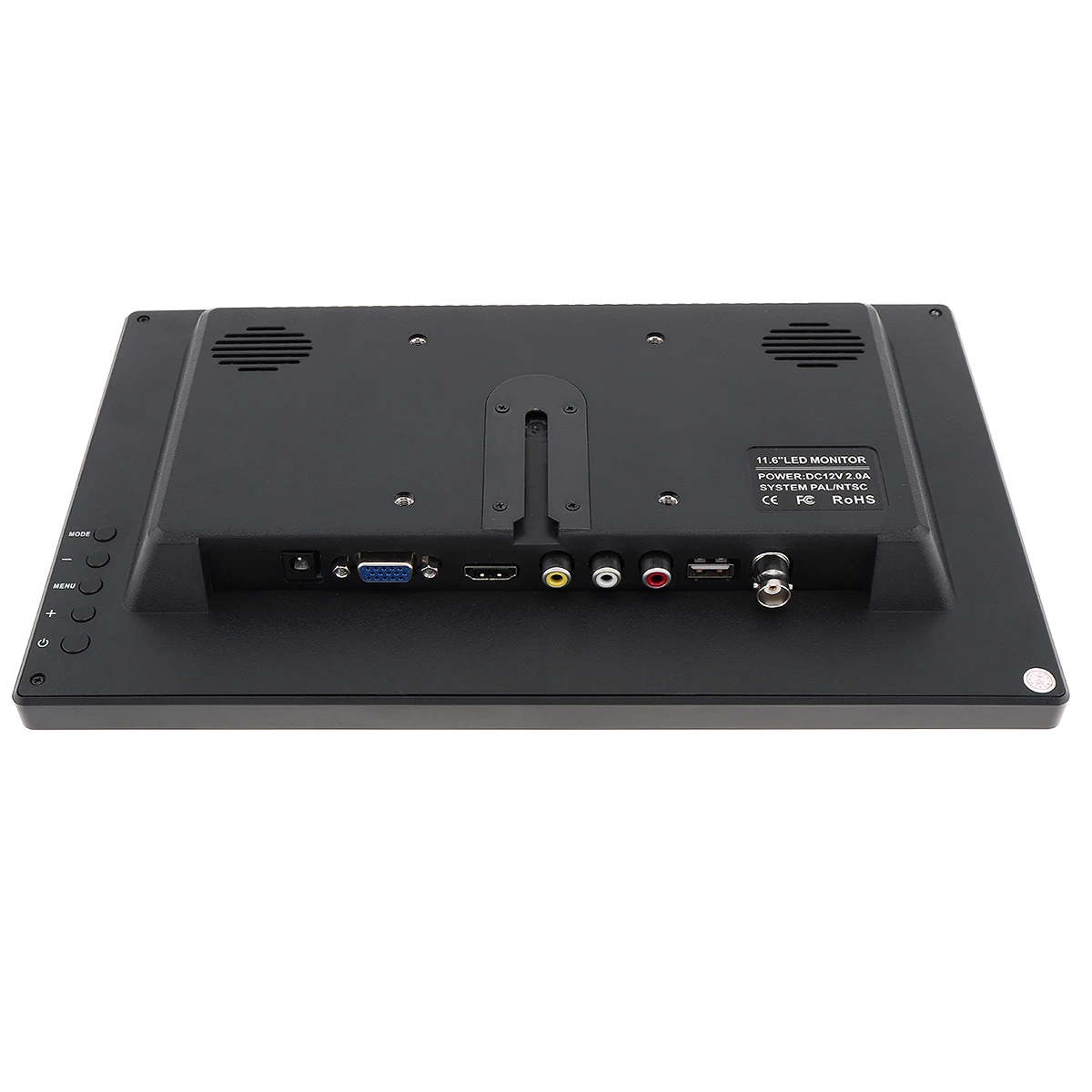 

11.6 Inch HD IPS TFT LCD Car Monitor TV Computer MP5 Player 2 Channel Video Input Security Monitor with Speaker AV BNC VGA