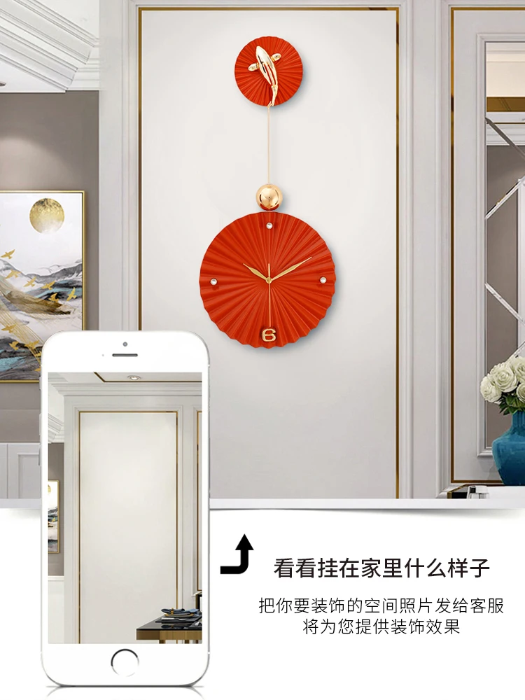 

Modern Luxury Art Wall Clocks Chinese Style Creative Simple Mute Clocks Fashion Living Room Zegar Scienny Wall Decoration EB50WC