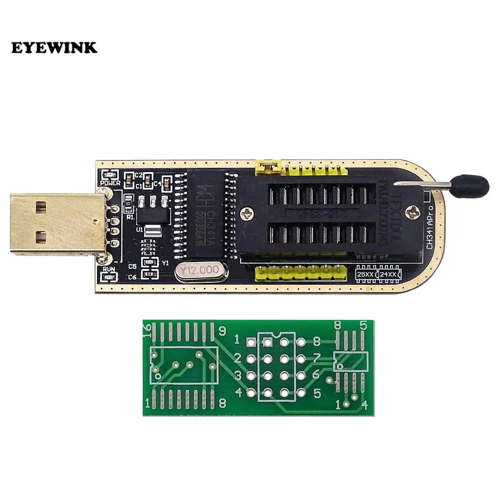 Модуль USB-программатора EEPROM Flash BIOS CH341A 24 25 Series + тестовый зажим SOIC8 SOP8 адаптер 1 8 в