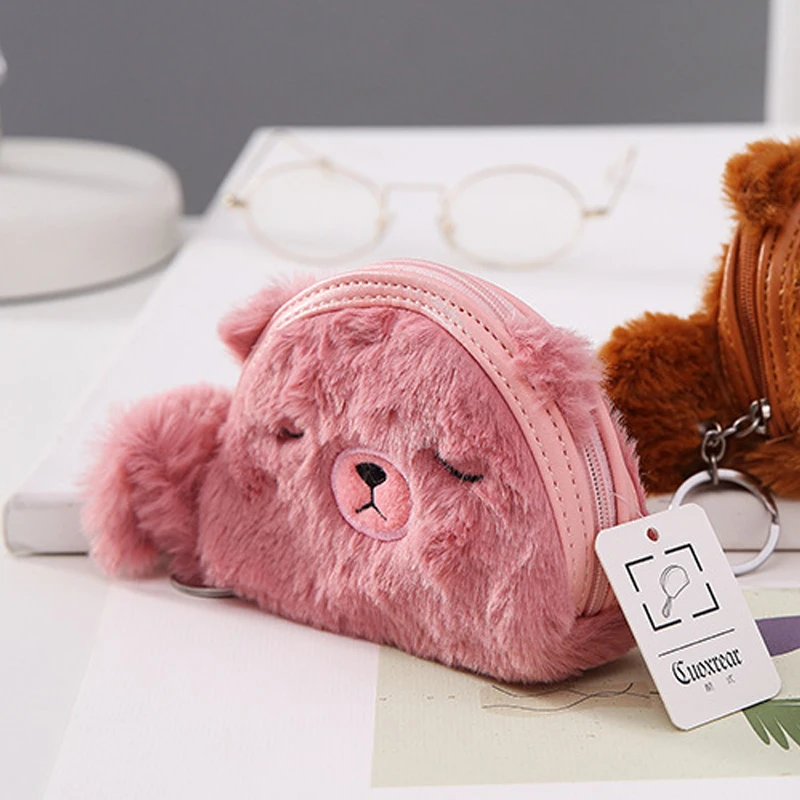Kawaii плюшевый мультяшный медведь кошелек для монет чучела животные куклы