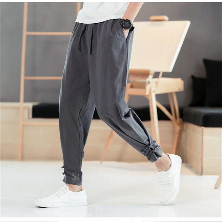 Мужские брюки в японском стиле мужское кимоно самурая Мужская одежда кардиган