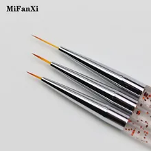 3Pcs/set Nail Art Acrylic Gel UV Brush Paint Fine Liner Striping Design Flower Drawing Tips Decoration Pen DIY Set Tool Kit Mani
