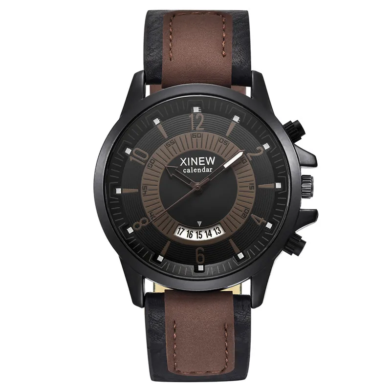 Mens Brand Watches Fashion Leather Band Calendar Quartz Wristwatches Men Military Sports Designer Watch Relogios Masculinos 2020