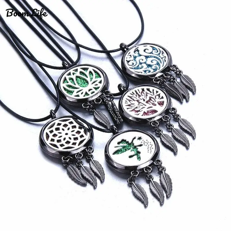 Бум Life ажурный Магнитный черный диффузор для ароматерапии ожерелье ювелирные