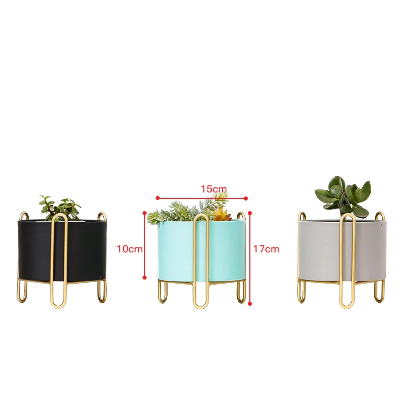 Nordic Small Metal Plant Stand Balcony Flower Pot Holders Office Desktop Succulent Green Potted Racks Storage Home Decor Gold | Дом и сад