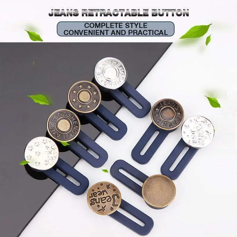 

Jeans Retractable Button 3PCS Sewing Buttons Adjustable Disassembly Waist Button Metal Extended Buckles Pant Waistband Expander