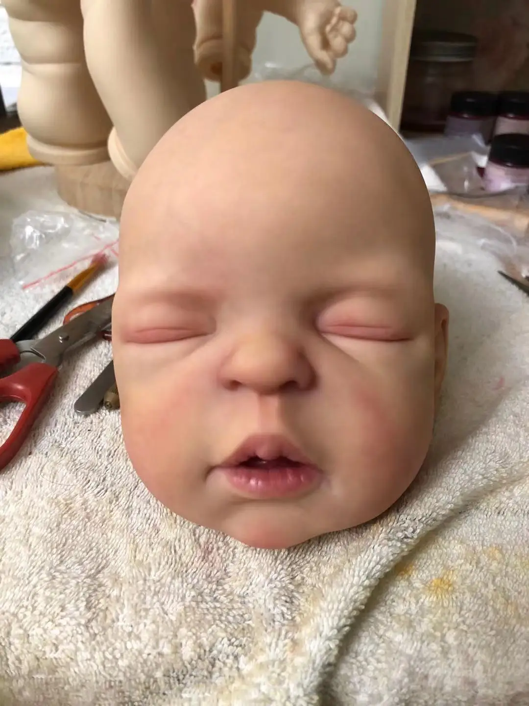 

Bebe Reborn Doll Reborn Head Full Body Silicone Toys for Children DIY Doll Painted Head Finished Head Reborn Baby Doll