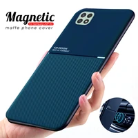 for samsung a22 case shockproof magnetic car holder phone cover for samsung galaxy a22 22a leather texture coque