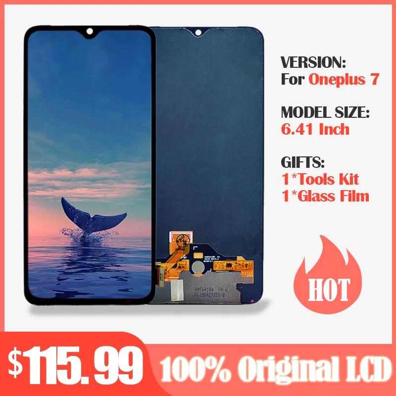 ЖК дисплей AMOLED 6 41 дюйма для Oneplus 7 с сенсорным экраном и дигитайзером 1 + сменный One