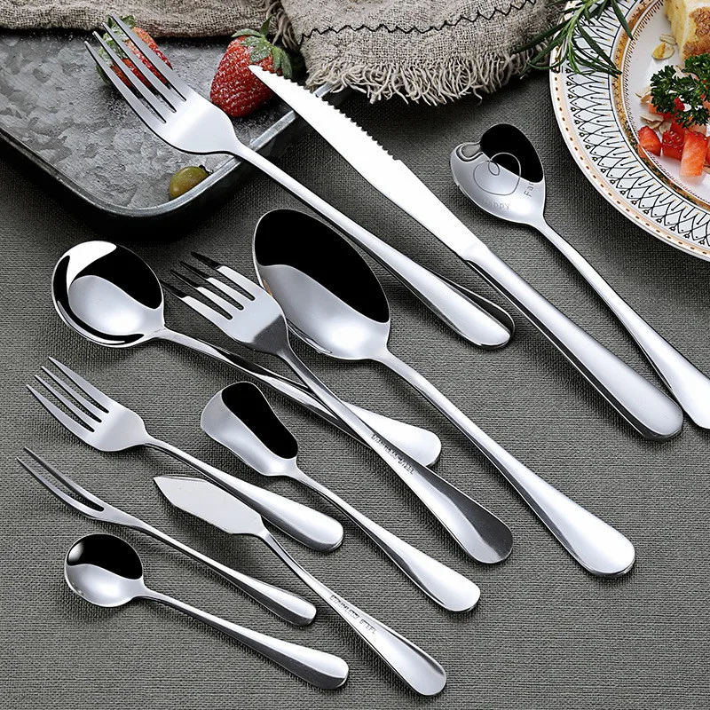 Западный набор столовых приборов из нержавеющей стали столовая посуда ложка
