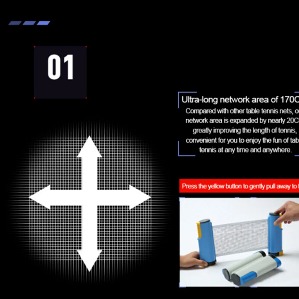 Портативная выдвижная стойка для настольного тенниса любого стола | Дом и сад