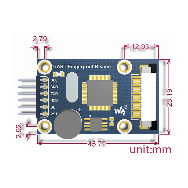 Waveshare UART модуль считывания отпечатков пальцев STM32F205 Бортовой алгоритм TFS 9