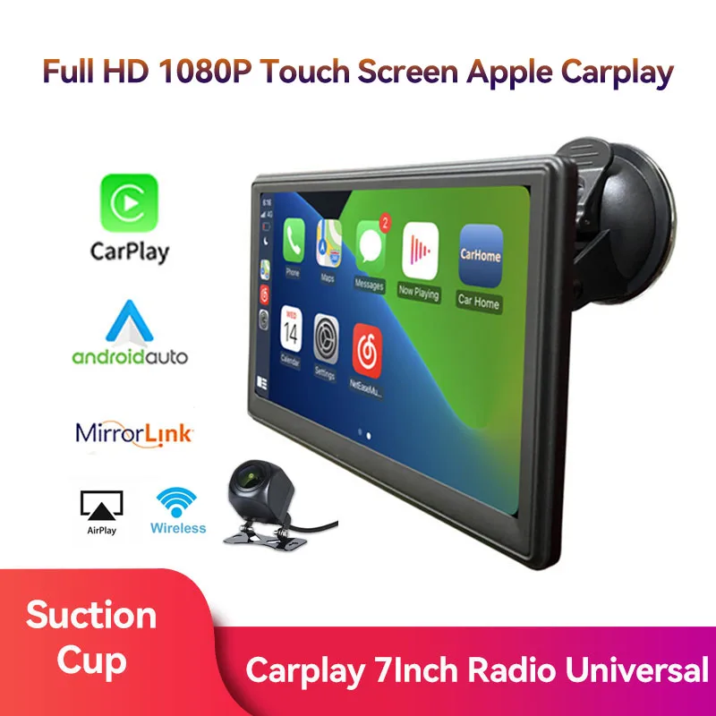 

Car Video Players Multimedia Player Automotive GPS Portable Wireless Apple Carplay 7" TouchScreen Tablet HD 1080P For Universal