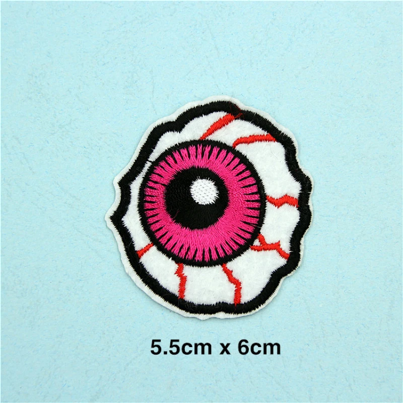 

9pcs Mix Eye Mouth Pattern Embroidered Sew Iron-on Patchs Badge Bags Hat Cap Jeans Applique Fabric stickers decoration scrapbook