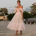 Сладкий светильник розовый женское платье es для Обручение вечерние бальное платье лодыжки Длина довольно медовый месяц женское платье воланом внизу
