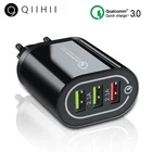 Настенное зарядное устройство с 3 Usb-портами, для iphone 6, 7, 8, X, XS, XR, Xiaomi, Huawei, Samsung, с функцией быстрой зарядки, 3,0