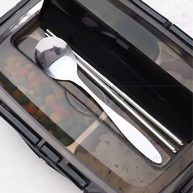

304 stainless steel lunch box large capacity split lunch box lunch box microwave heating insulation lunch box with tableware